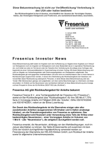 Fresenius Investor News