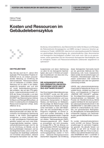 Kosten und Ressourcen im Gebäudelebenszyklus