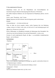 5. Das morphologische Teilsystem Morphologie befasst sich