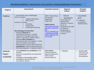 Nichtentzündliche, mechanisch verursachte Schmerzen bei Kinder