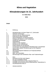 Klima und Vegetation Klimaänderungen im 21