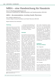 MRSA – eine Handreichung für Hausärzte
