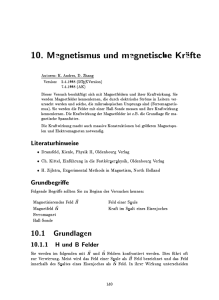 10. Magnetismus und magnetische Kr afte