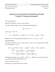 Fallstudien der mathematischen Modellbildung