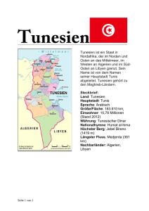 Tunesien ist ein Staat in Nordafrika, der im Norden und Osten an