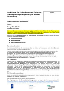 Gastroskopie + Argonbeamer - Schweizerische Gesellschaft für