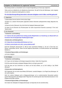 Aufgaben zur Stoffchemie für angehende Techniker