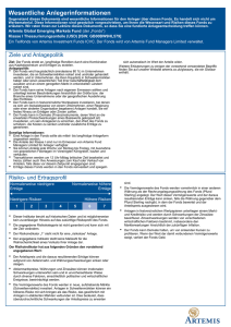 Wesentliche Anlegerinformationen