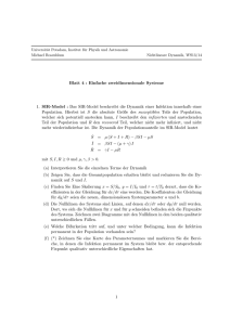 Blatt 4 : Einfache zweidimensionale Systeme 1. SIR