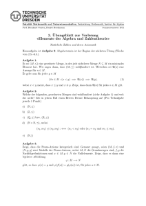 3. Übungsblatt zur Vorlesung Elemente der Algebra und Zahlentheorie