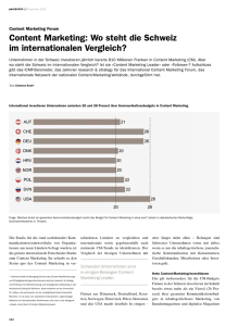 Content Marketing: Wo steht die Schweiz im internationalen