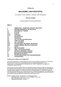 BIOCHEMIE I (NATURSTOFFE)