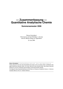 Zusammenfassung — Quantitative Analytische - Chemie