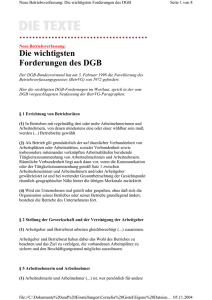 Die wichtigsten Forderungen des DGB