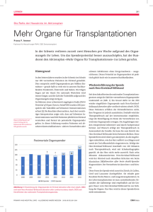 Mehr Organe für Transplanta tionen