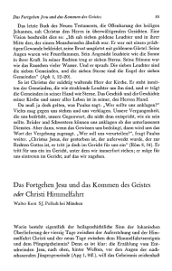 Walter Kern Das Fortgehen Jesu und das Kommen des Geistes oder