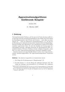 Approximationsalgorithmen -- einführende Beispiele