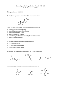 Grundlagen der Organischen Chemie CH 430 für Studierende der