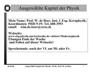 Ausgewählte Kapitel der Physik