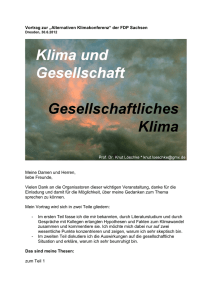Vortrag Klima und Gesellschaft FDP Konferenz