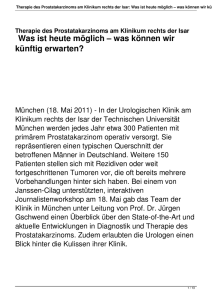 Therapie des Prostatakarzinoms am Klinikum rechts der Isar: Was ist