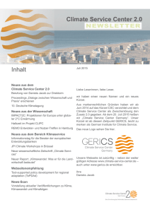 GERICS Newsletter 3 - Climate Service Center