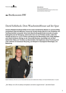 David Schleheck: Dem Waschmittelfresser auf der Spur