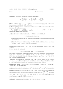 Analysis 326.022 · Winter 2013/2014 · Vorlesungsklausur 12.02