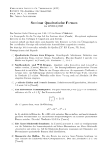 Seminar Quadratische Formen