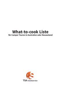 What-to-cook Liste - TSA Travelservice