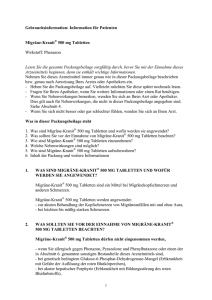 Gebrauchsinformation Migräne-Kranit 500 mg Tabletten