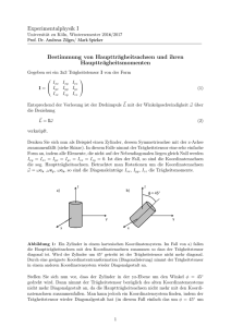 Experimentalphysik I Bestimmung von Hauptträgheitsachsen und