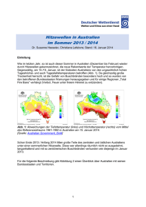 Hitzewellen in Australien im Sommer 2013 / 2014