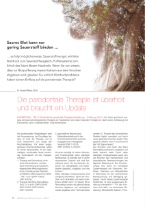 Die parodontale Therapie ist überholt und braucht ein