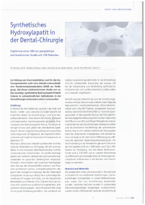 Synthetisches HydroxyI~apatit in der Dental.-Chirurgie