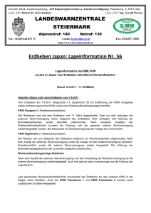 Erdbeben Japan: Lageinformation Nr. 56