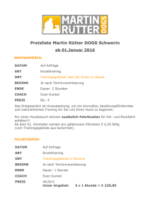 Preisliste Martin Rütter DOGS Schwerin ab 01.Januar 2016