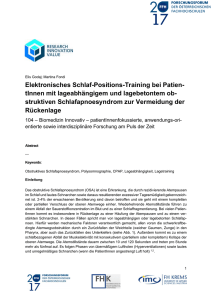 Elektronisches Schlaf-Positions-Training bei Patien