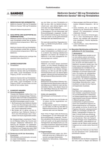 Metformin Sandoz® 500 mg Filmtabletten Metformin Sandoz® 850