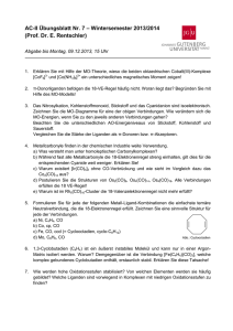 AC-II Übungsblatt Nr. 7 – Wintersemester 2013/2014 (Prof. Dr. E