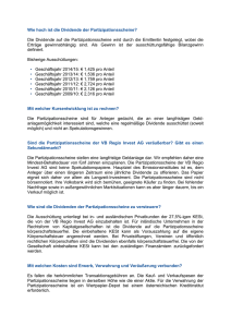 Wie hoch ist die Dividende der Partizipationsscheine? Die