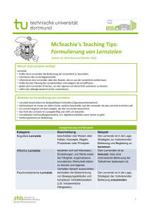 McTeachie`s Teaching Tips: Formulierung von Lernzielen