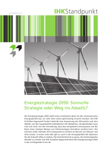 Energiestrategie 2050: Sinnvolle Strategie oder Weg ins Abseits?
