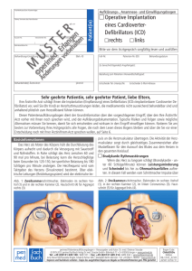 Operative Implantation eines Cardioverter-Defibrillators