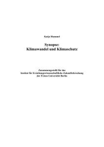 Synopse: Klimawandel und Klimaschutz - Transfer-21