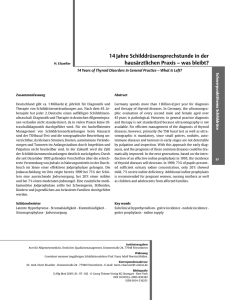 14 Jahre Schilddrüsensprechstunde in der hausärztlichen Praxis