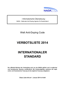 11 Verbotsliste WADA 2014 - Deutscher Basketball Bund
