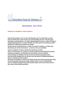 Newsletter Juni 2016 - kleintierpraxis