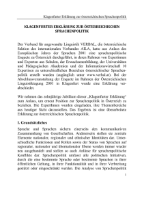 klagenfurter erklärung zur österreichischen sprachenpolitik