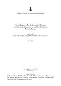 Empfehlungen zur Psychotherapie und Beratung mit lesbischen